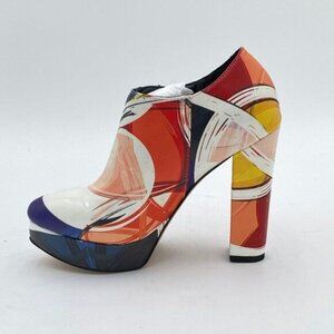 XYD Women Trendy Block Chunky High Heel Platform Ankle Boots Pointed Toe